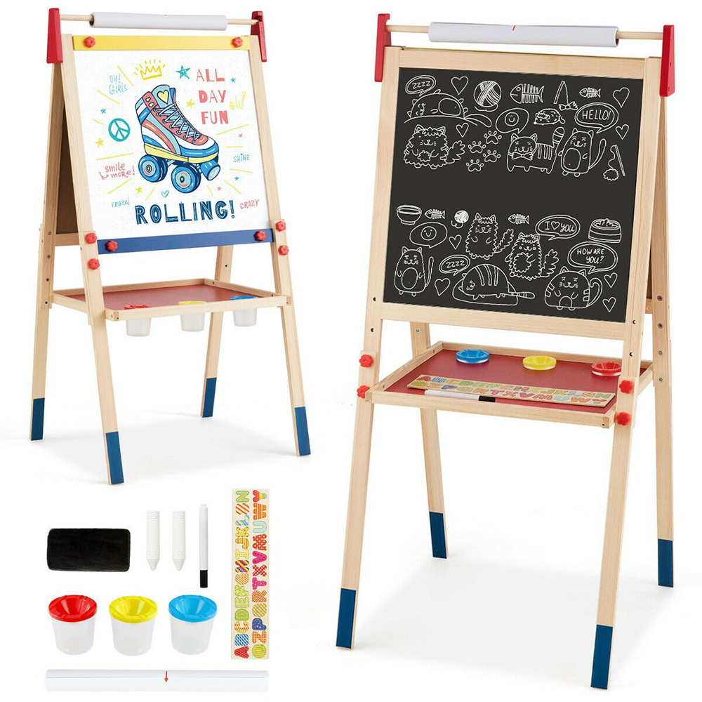 Costway 2-in-1 Kids Double Sided Art Easel with Tray Image 2