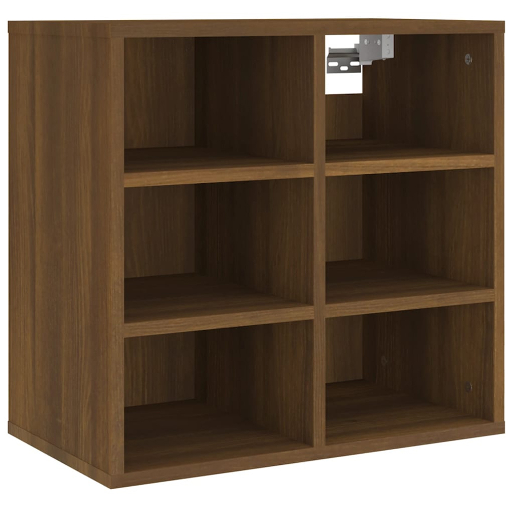 vidaXL 6 Open Shelf Brown Oak Shoe Storage Cabinet Image 5