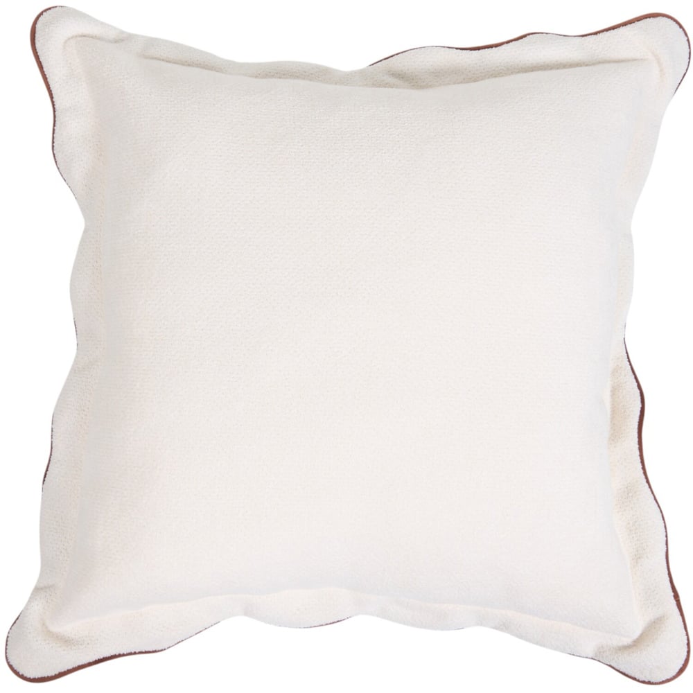Evie Scalloped Edge Cushion  - White Image 1