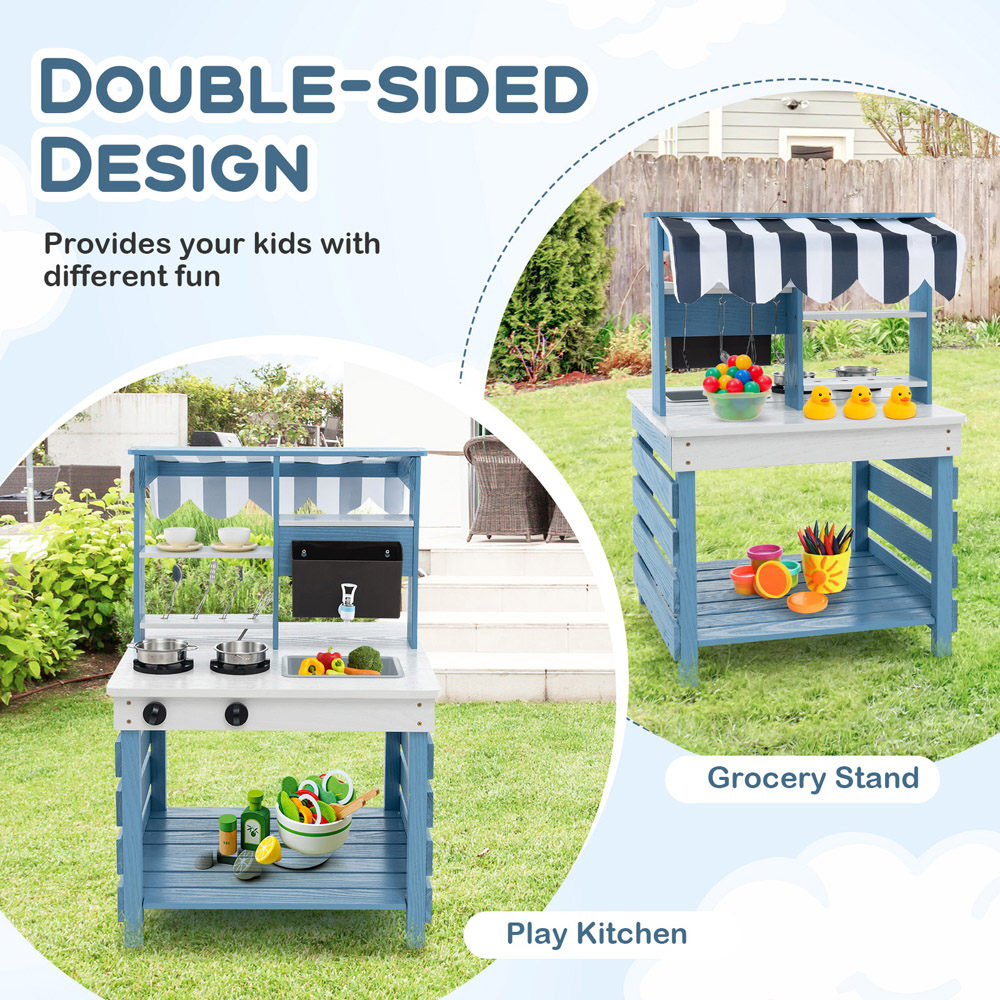 Costway Kids Double Sided Mud Kitchen Set Image 4