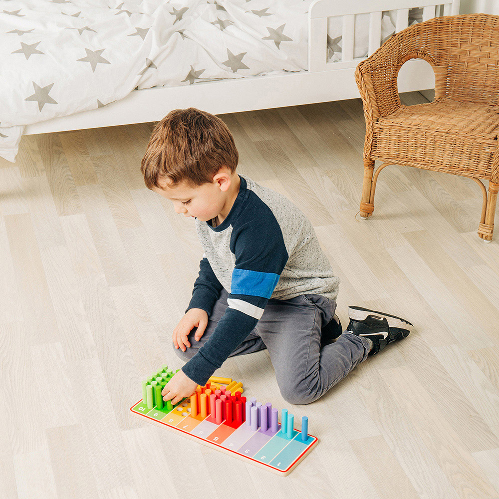 Bigjigs Toys 55 Piece Wooden Rainbow Counting Sticks Set Image 4