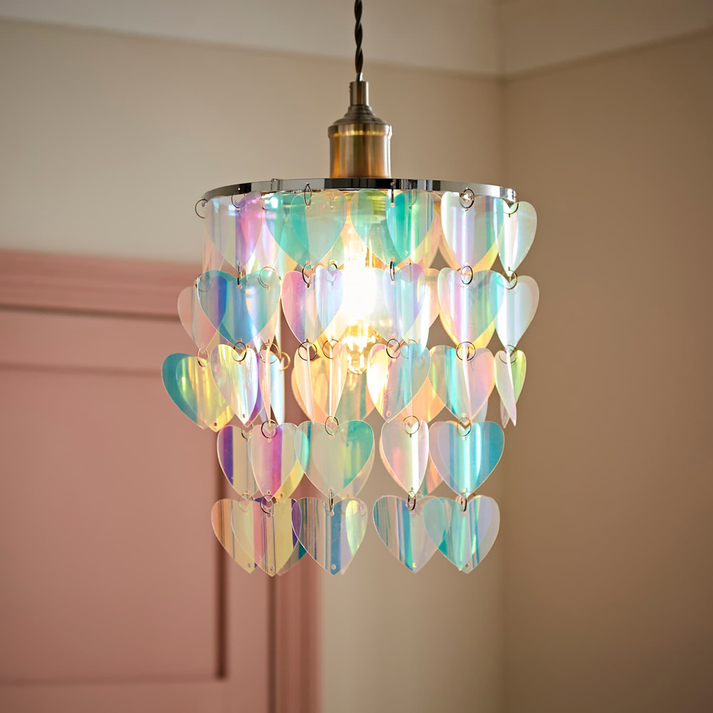 ValueLights Orla 2-Tier Iridescent Hearts Easy Fit Lamp Shade Image 7