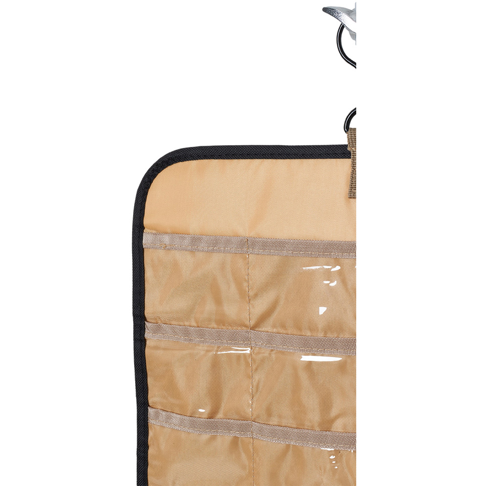 Living and Home Black and Light Brown Double Sided Hanging Jewellery Organiser with 48 Pockets Image 3