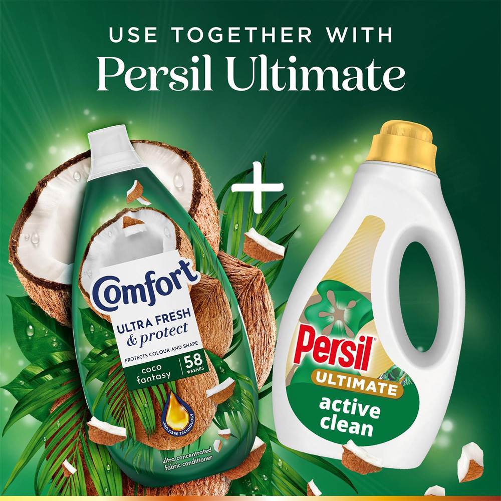 Comfort Ultra Fresh and Protect Coco Fantasy Fabric Conditioner 58 Washes 870ml 6 Pack Image 5