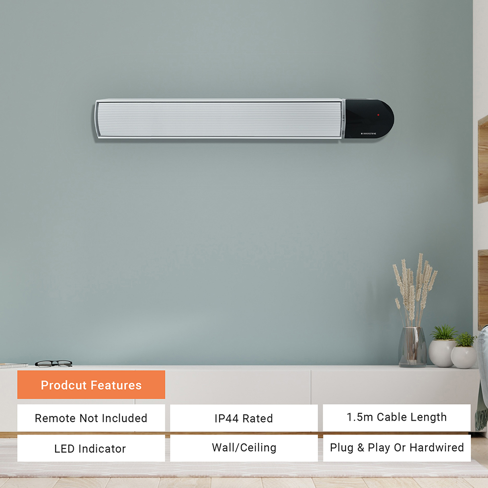 Mirrorstone Ionis White Infrared Bar Heater 1800W Image 9