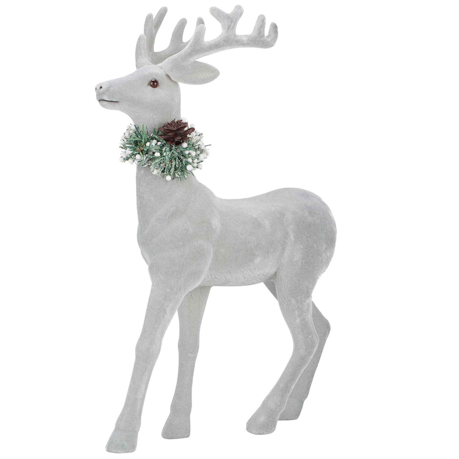 Grace & Glory Silver Standing Deer Christmas Decoration Image 1