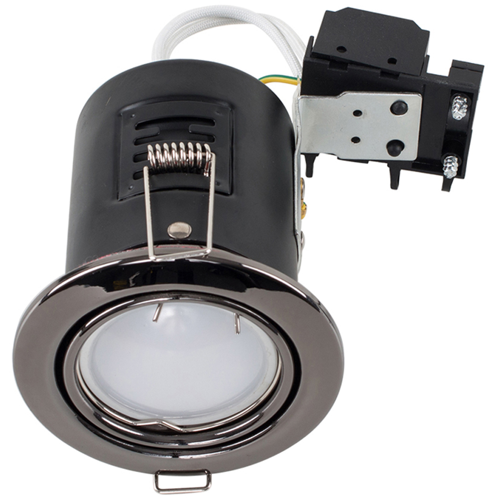 ValueLights Black Chrome Warm White LED Tiltable Ceiling Downlight 10 Pack Image 1