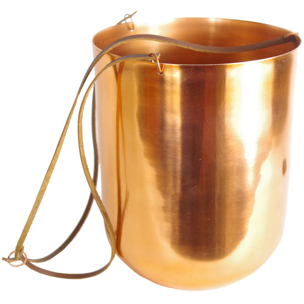 Botanik Evergreen Fern Artificial Plant with Copper Hanging Planter 60cm Image 3