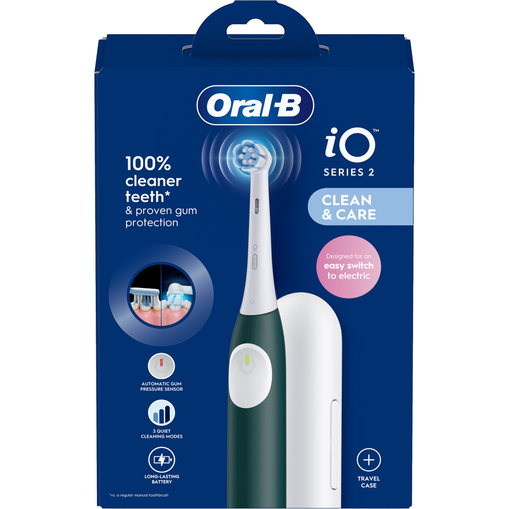 Oral-B iO2 Series Forest Green Rechargeable Electric Toothbrush with Travel Case Image 4