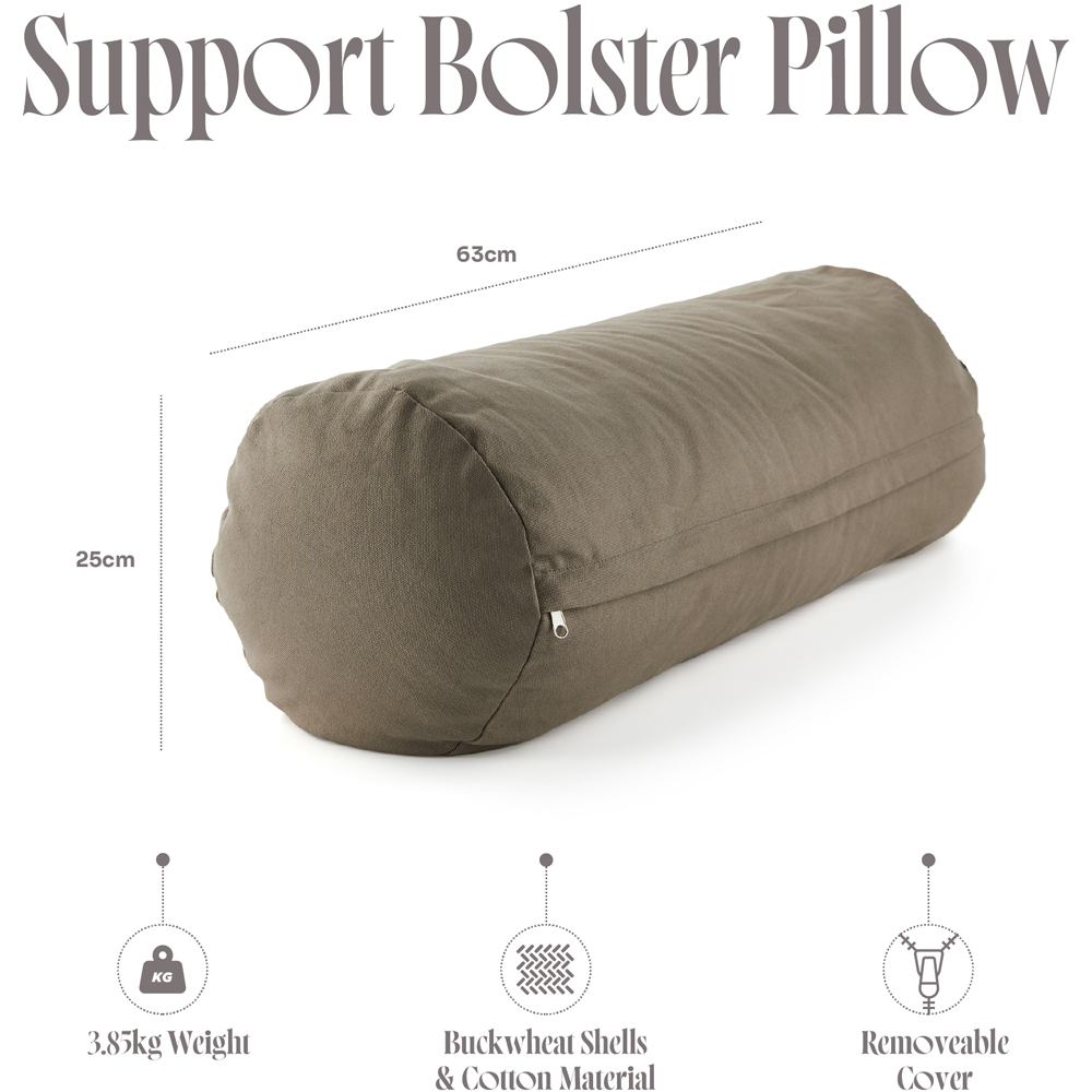Myga Wood Buckwheat Yoga Support Bolster Pillow Image 5