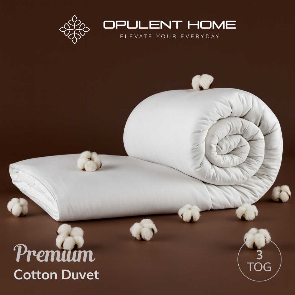 Opulent Home Super King Size White Summer Cotton Duvet 3 Tog Image 5