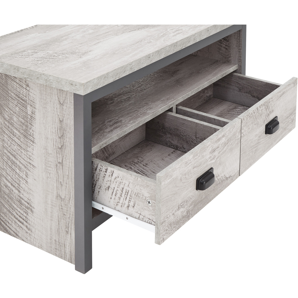 GFW Boston 2 Drawer Grey Corner TV Unit Image 8