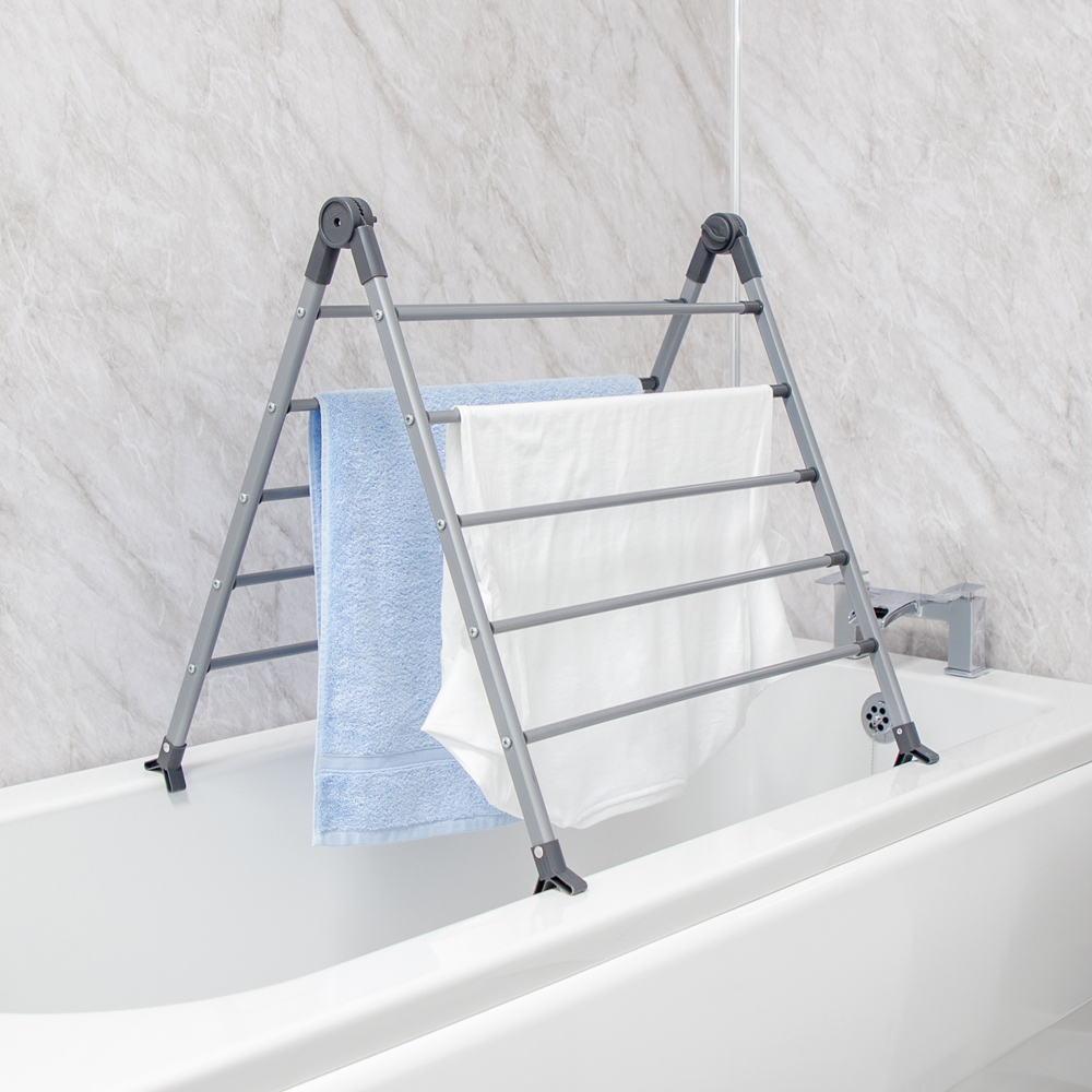 BLACK+DECKER Grey Over Bath Extendable Airer Image 9