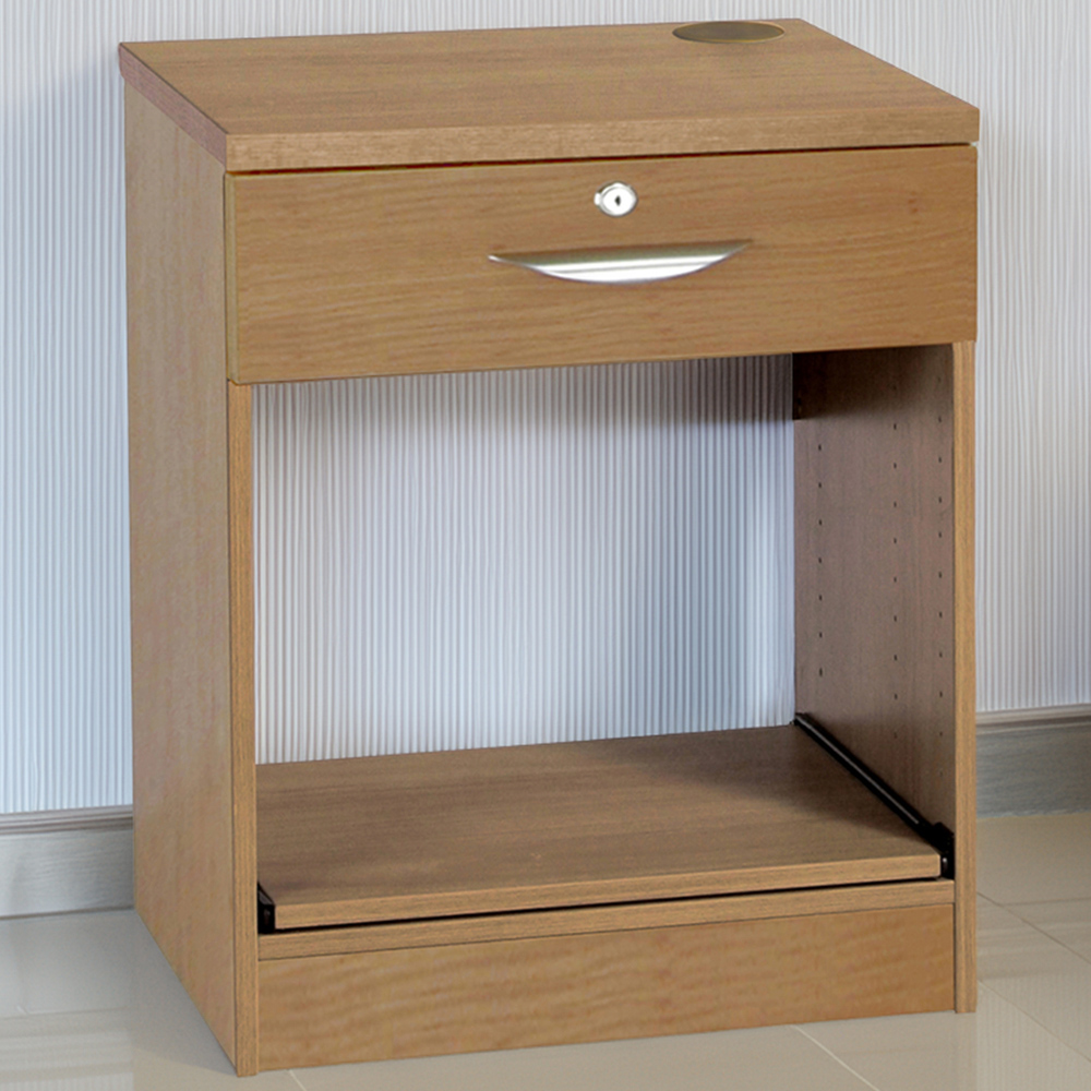 R White Cabinets Single Drawer Printer Desk Stand Brown Image 1