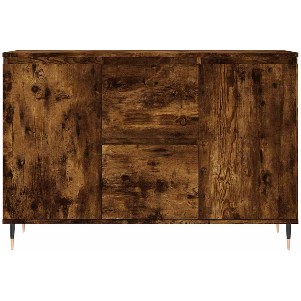 vidaXL 2 Door 2 Drawer Smoked Oak Wide Sideboard Image 5