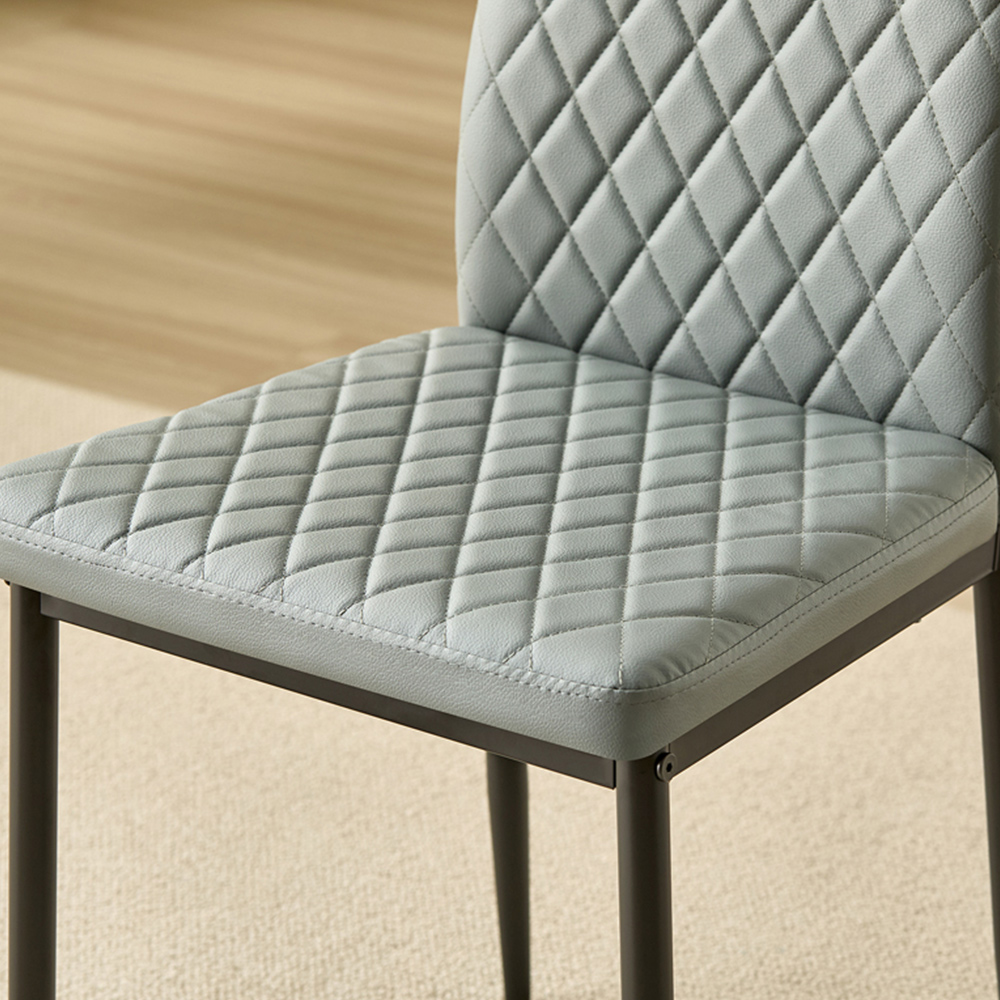 Indoor Living Miami Emily 4 Seater Leather Dining Set Grey Image 4