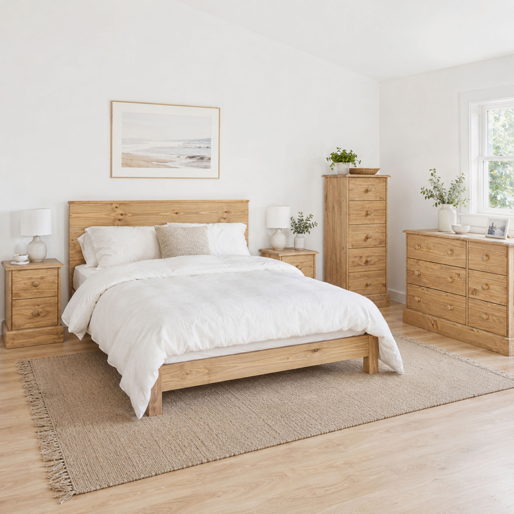Core Products Cotswold 5 Drawer Pine Wood and MDF Narrow Chest of Drawers Image 4