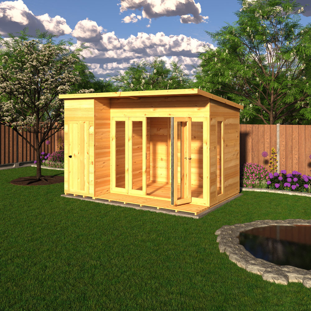 Shire Aster 12 x 8ft Shiplap Left Hand Storage Pent Summerhouse Image 5