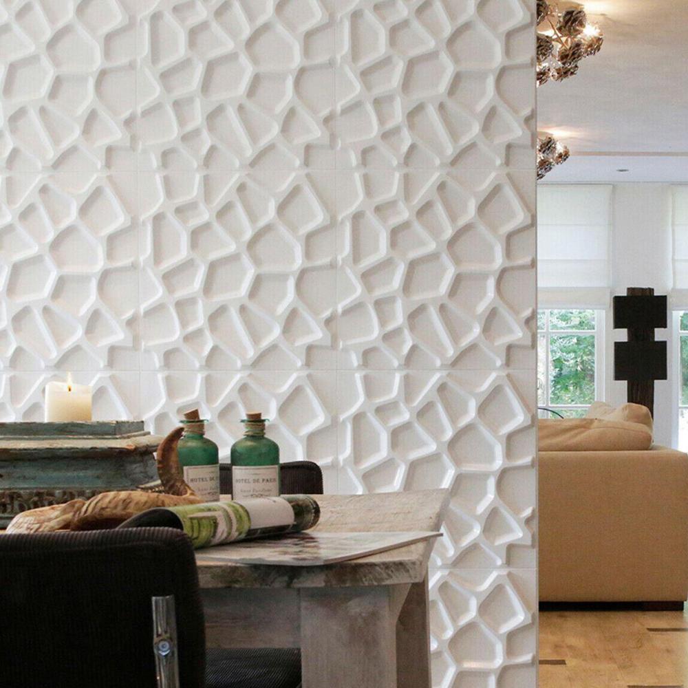 Walplus Off White Gaps 3D Wall Panel 12 Pack Image 1