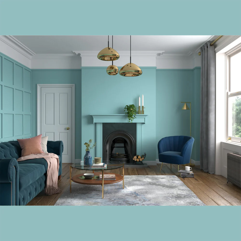 Dulux Heritage Walls and Ceilings Sky Blue Velvet Matt Emulsion Paint 1L Image 4