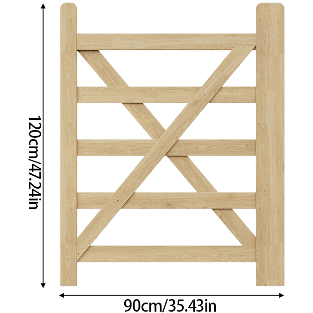 Living and Home Wooden Garden Gate 3.9 x 2.9ft Image 8