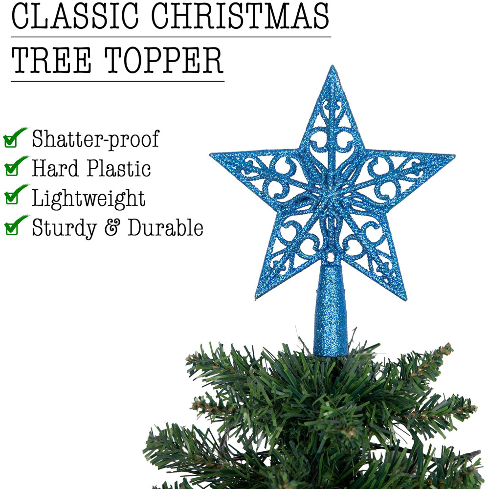 Shatchi Blue Glitter Star Tree Topper Image 4