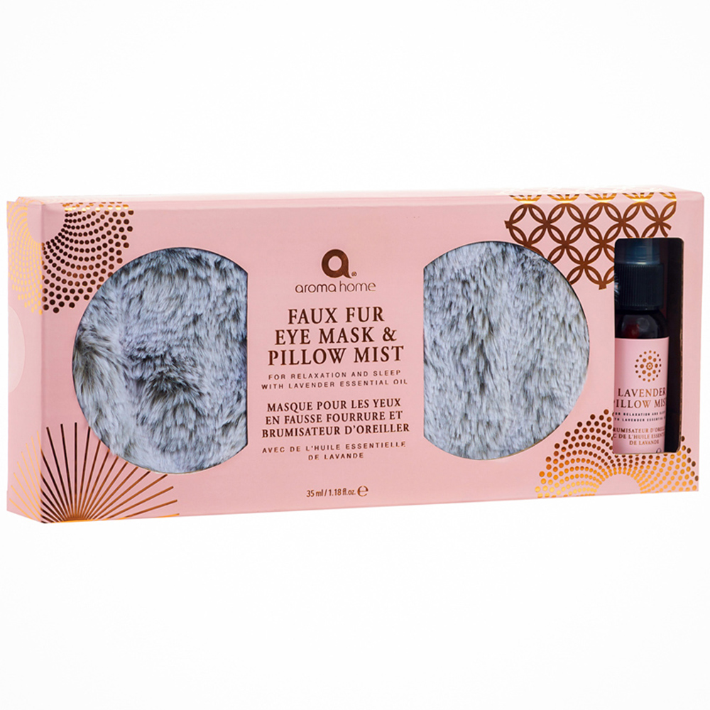 Aroma Home Grey Fur Eye Mask and Pillow Mist Set Wilko