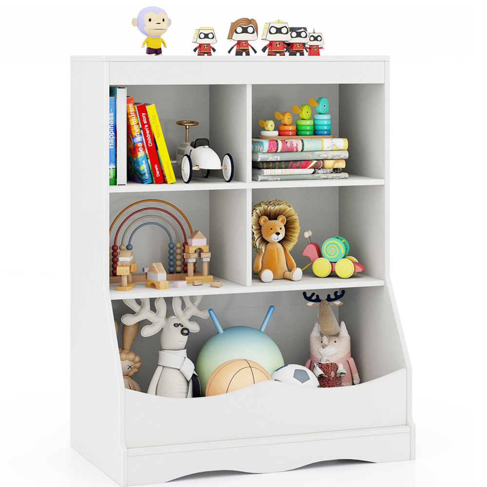 Costway 5 Shelf White Kids Storage Unit Image 2