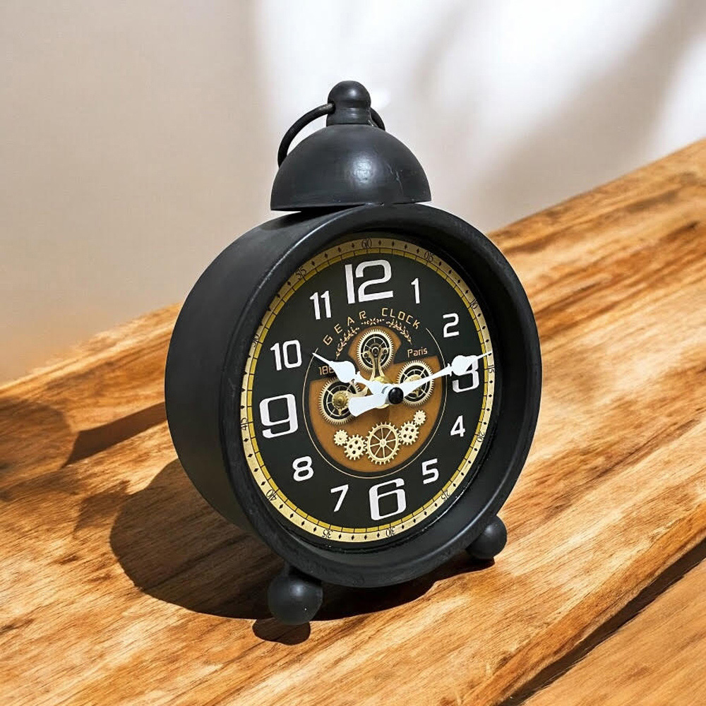 Acacia Home Black Table Clock Image 2