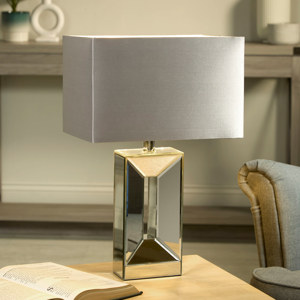 Lighting Collection Cinnerty Mirrored Table Lamp Image 2