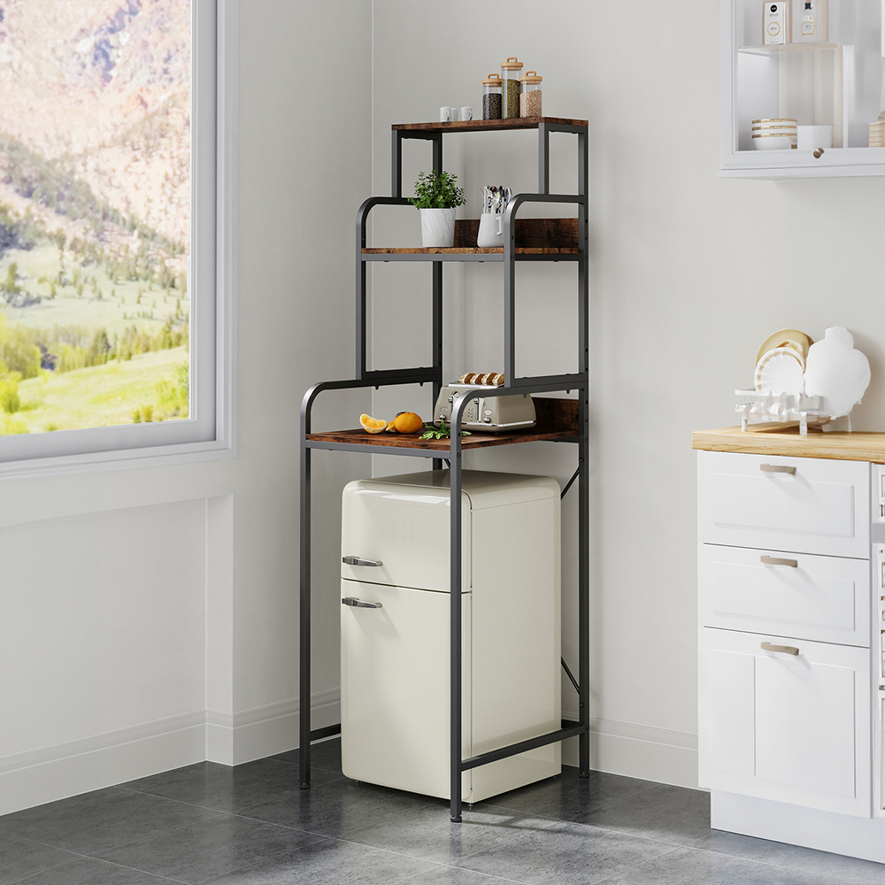 Living and Home 3-Tier Iron Frame Mini Fridge Stand Image 8