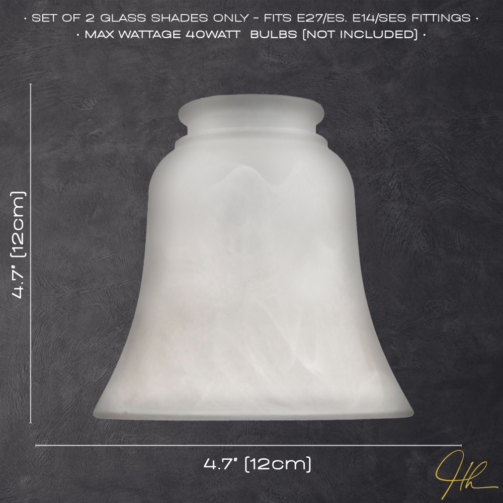 Happy Homewares White Alabaster Glass with Curving Body 2 Pack Image 7