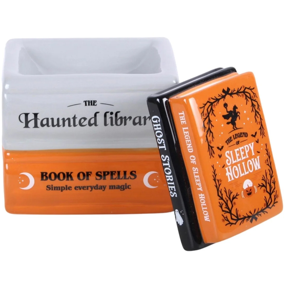Marco Paul Haunted Library Book Stack Ceramic Halloween Oil Burner and Wax Warmer Image 2