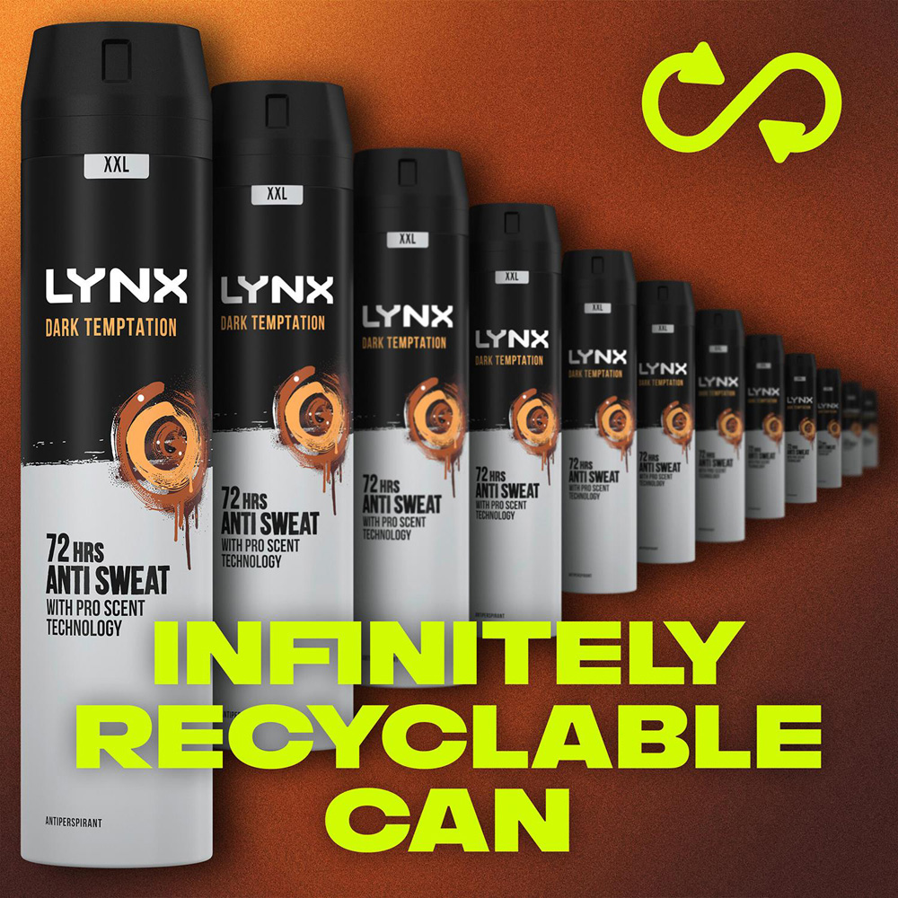 Lynx Dark Temptation 72H Protection Anti-Perspirant Deodorant Body Spray 250ml 3 Pack Image 5