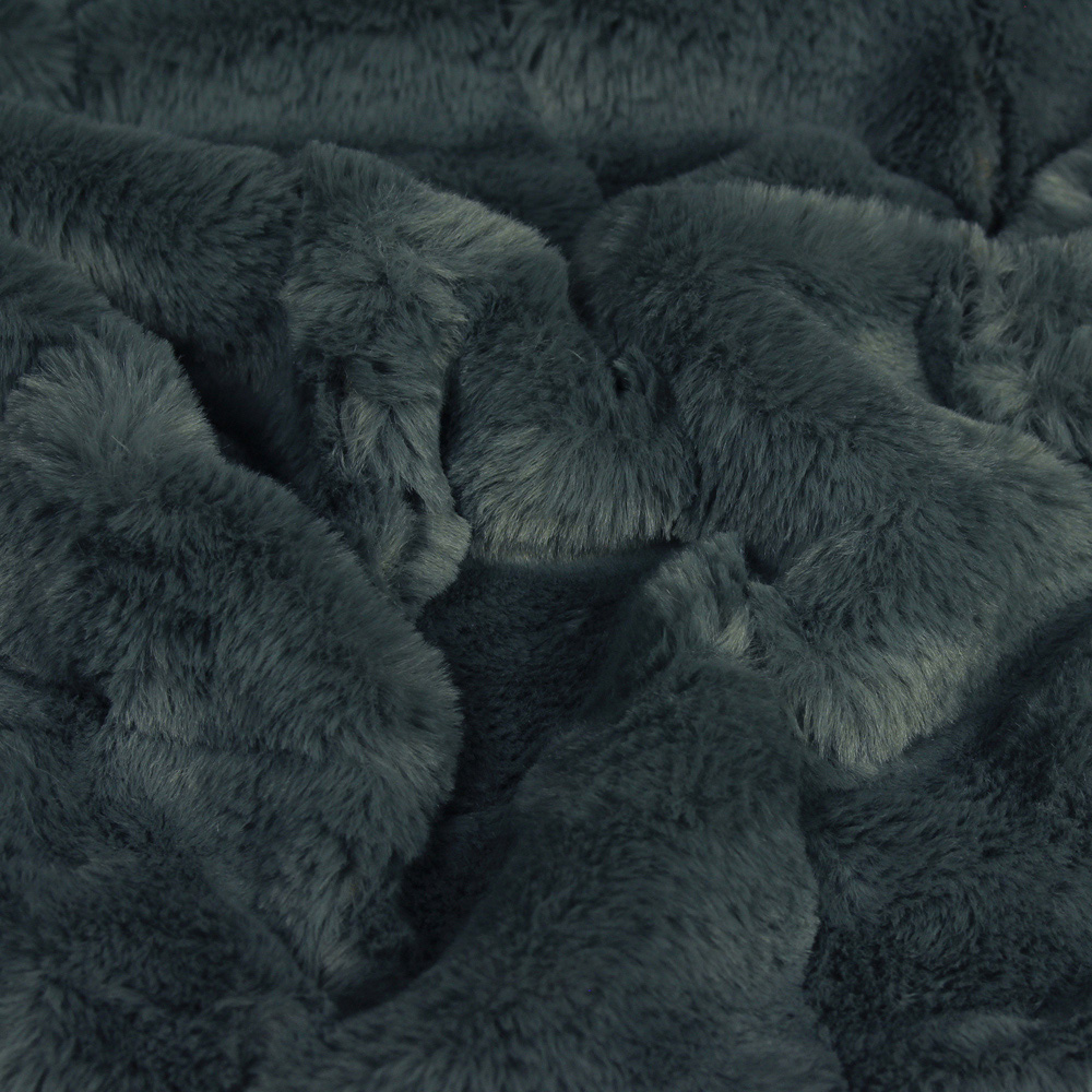 Paoletti Empress Charcoal Faux Fur Throw 130 x 180cm Image 4