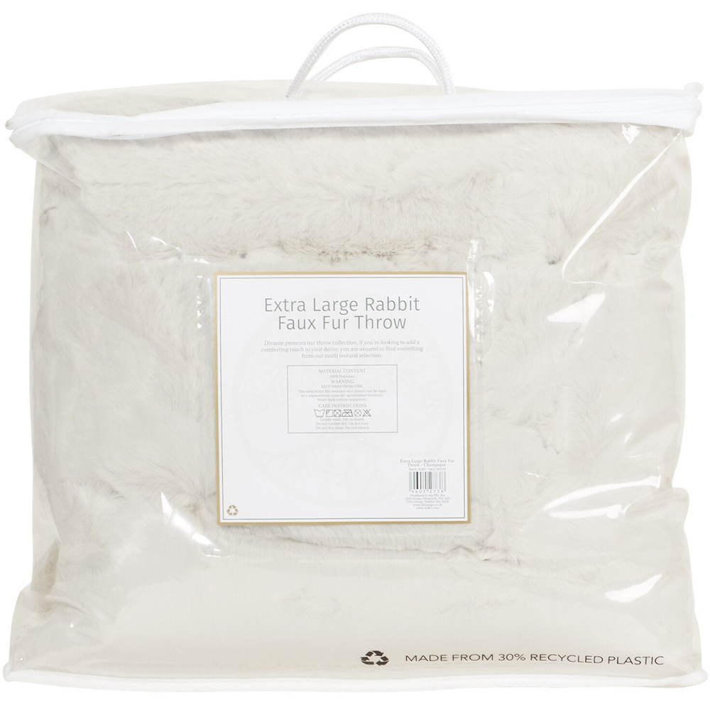 Rabbit Faux Fur Throw - Champagne / Extra Large Image 2