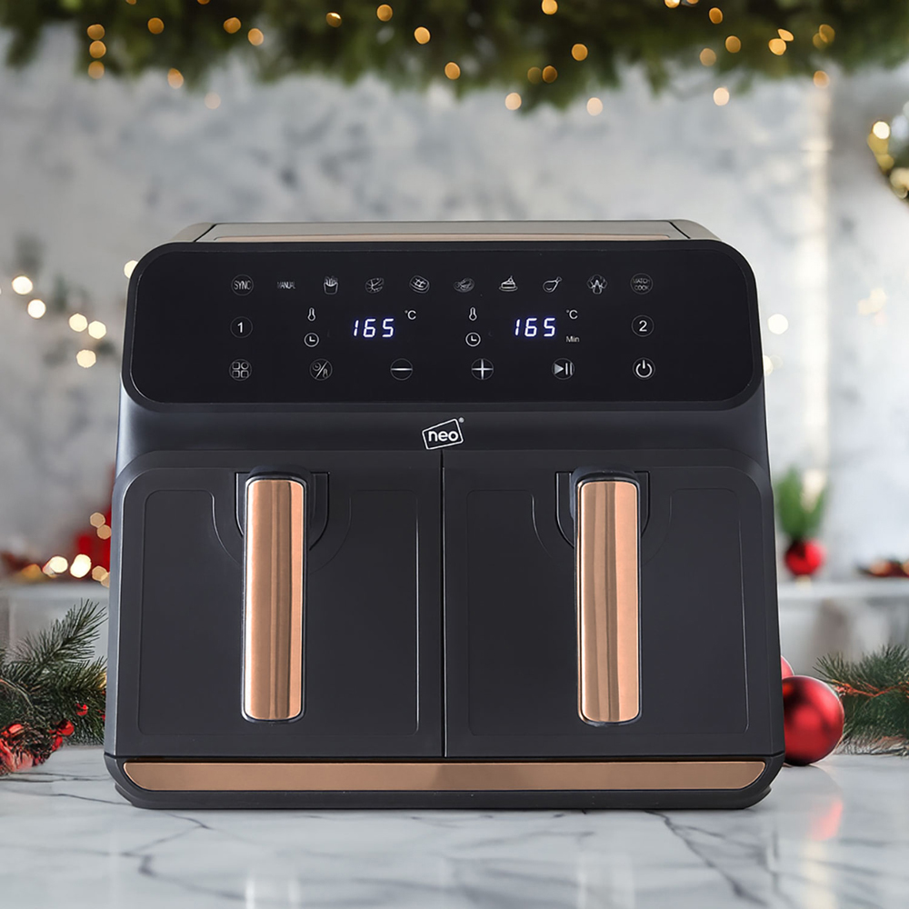 Neo NEO-AIRFRY-5 Black and Copper 8.5L Dual Air Fryer Image 3