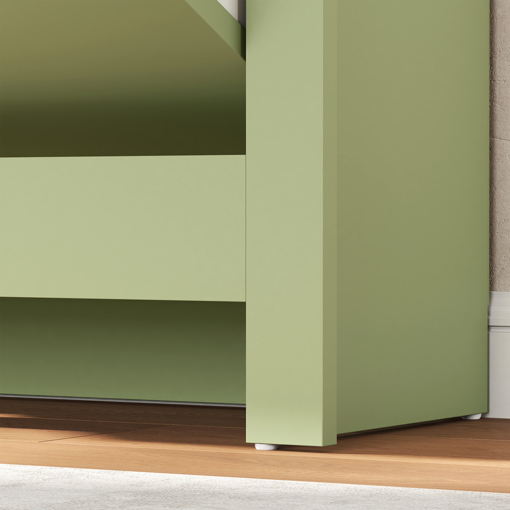 HOMCOM 2 Flip Down Drawer Charcoal Green Shoe Cabinet Image 3