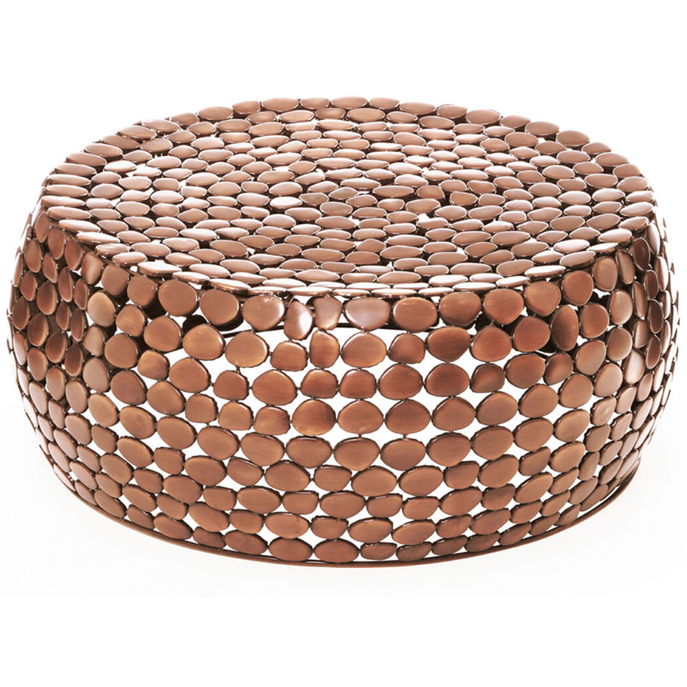 Premier Housewares Templar Copper Finish Pebble Design Round Coffee Table Image 2