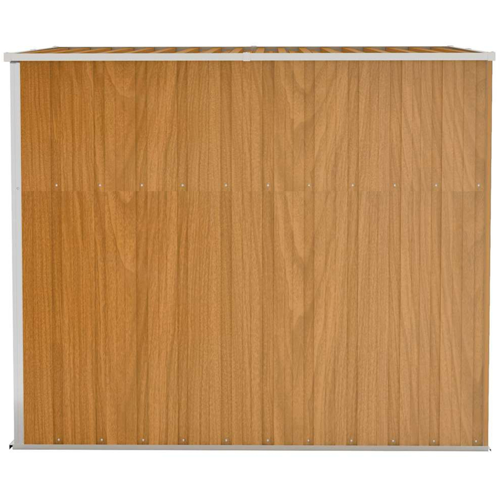 vidaXL 3.9 x 6.4ft Brown Galvanised Steel Wall Mounted Pent Garden Shed Image 2