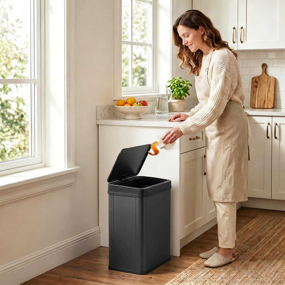 HOMCOM Black Stainless Steel Kitchen Motion Sensor Bin 40L Image 8