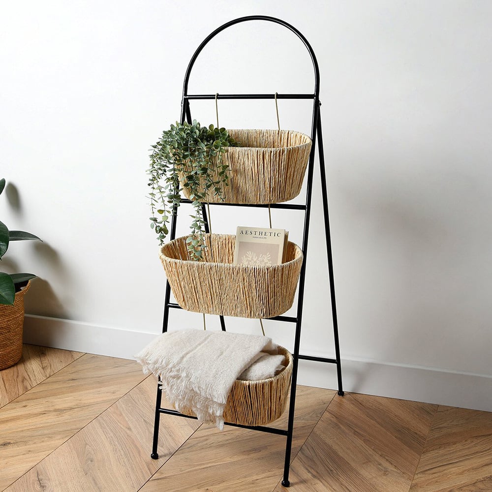 3-Tier Shelving Unit - Natural Image 1