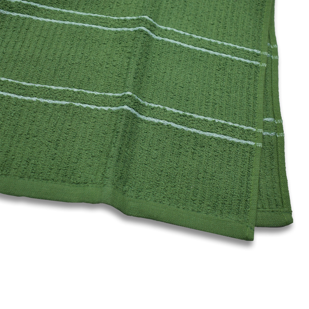 Kitchen Trends Green Ripple Stripes Tea Towel 3 Pack Image 3