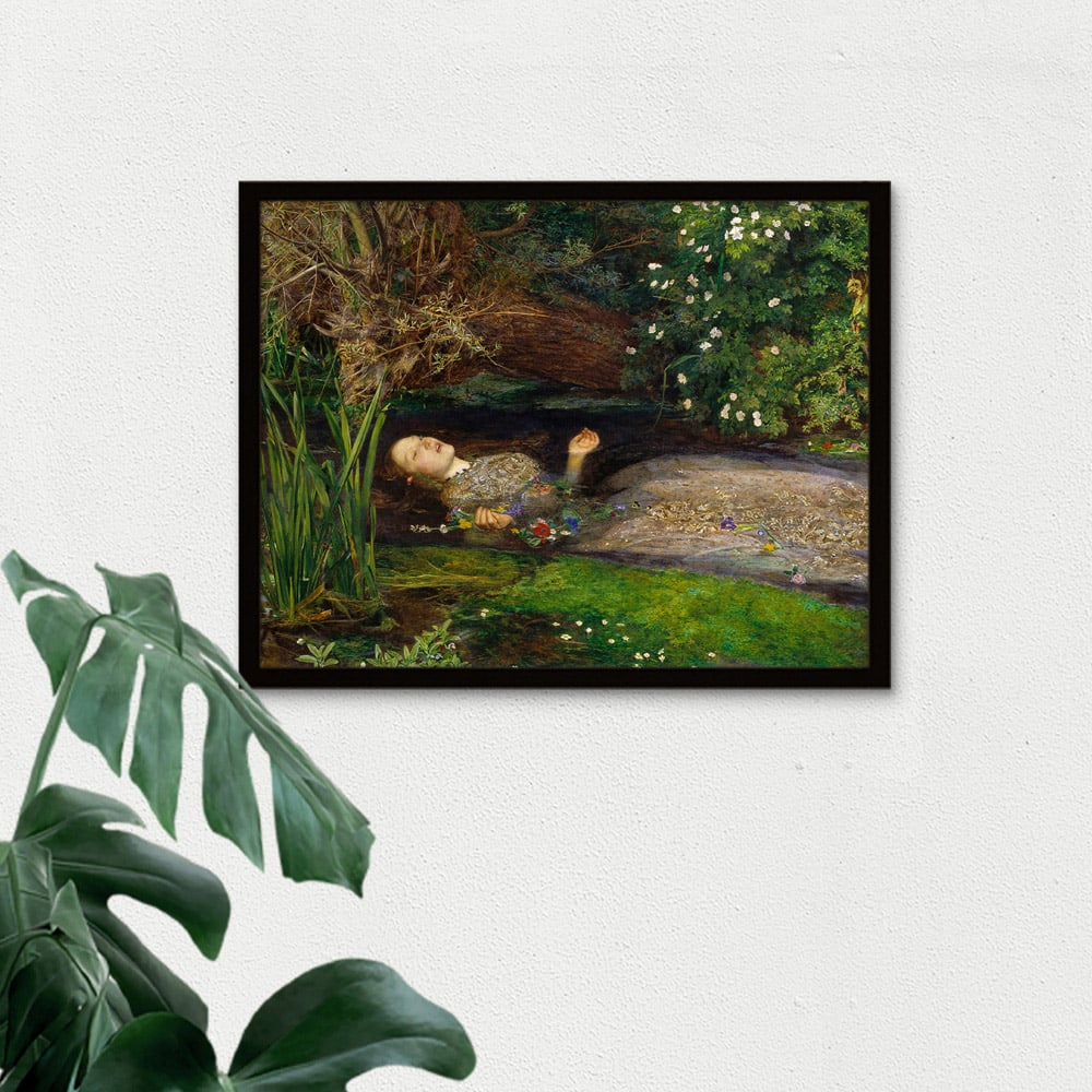 Artery8 Cropped John Everett Millais Ophelia Framed Wall Art Print 30 x 41cm Image 3