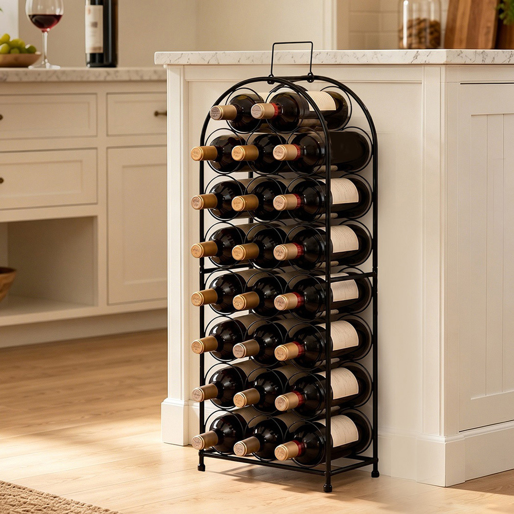 Levede Black 23 Bottles Freestanding Wine Rack Image 3