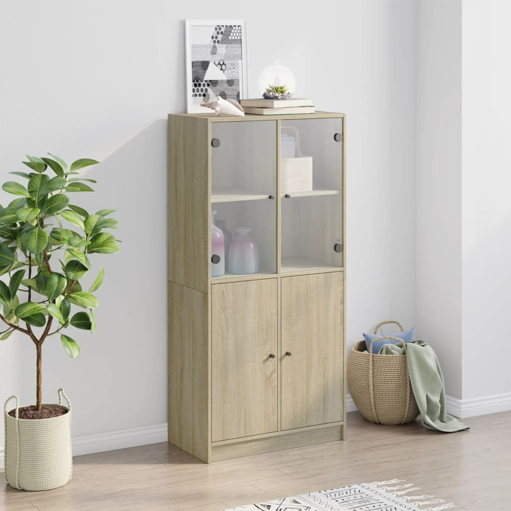 vidaXL 4 Door Sonoma Oak Highboard Image 9