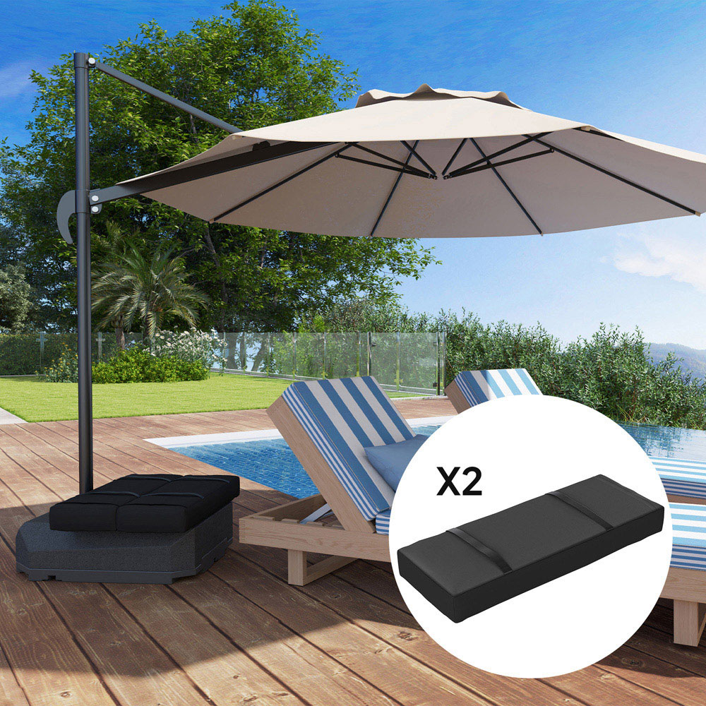 Outsunny Set of 2 Black Parasol Base Image 3