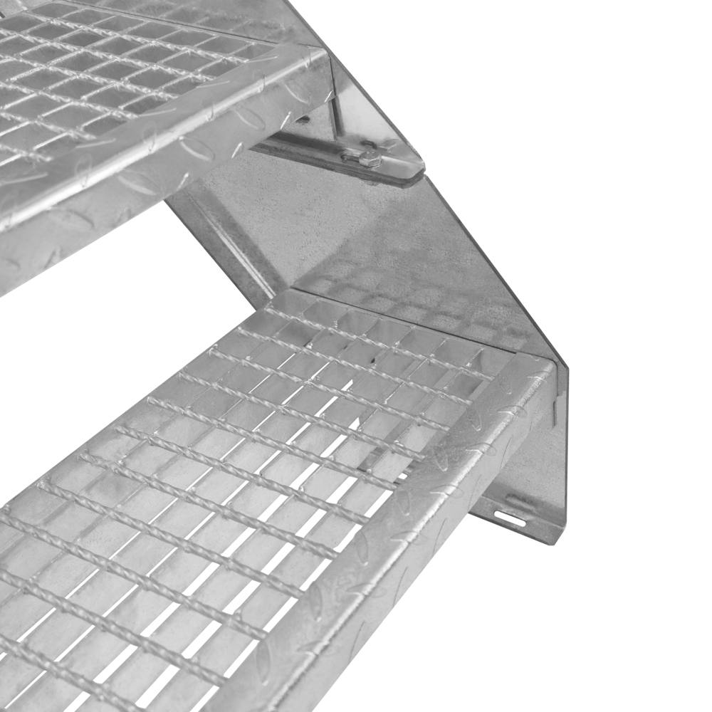 Monstershop 3 Section Adjustable Wide Galvanised Staircase 600mm Image 4