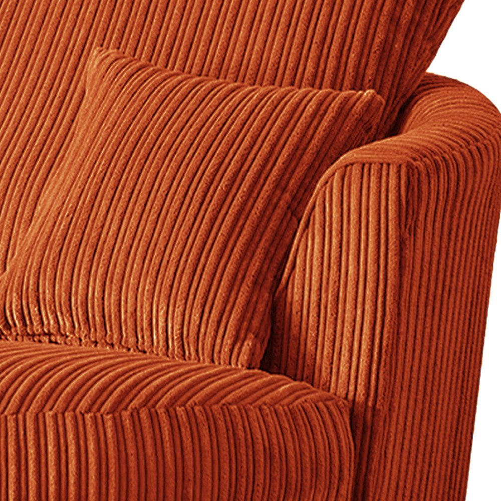 Luxor Orange Jumbo Cord Swivel Chair Image 5