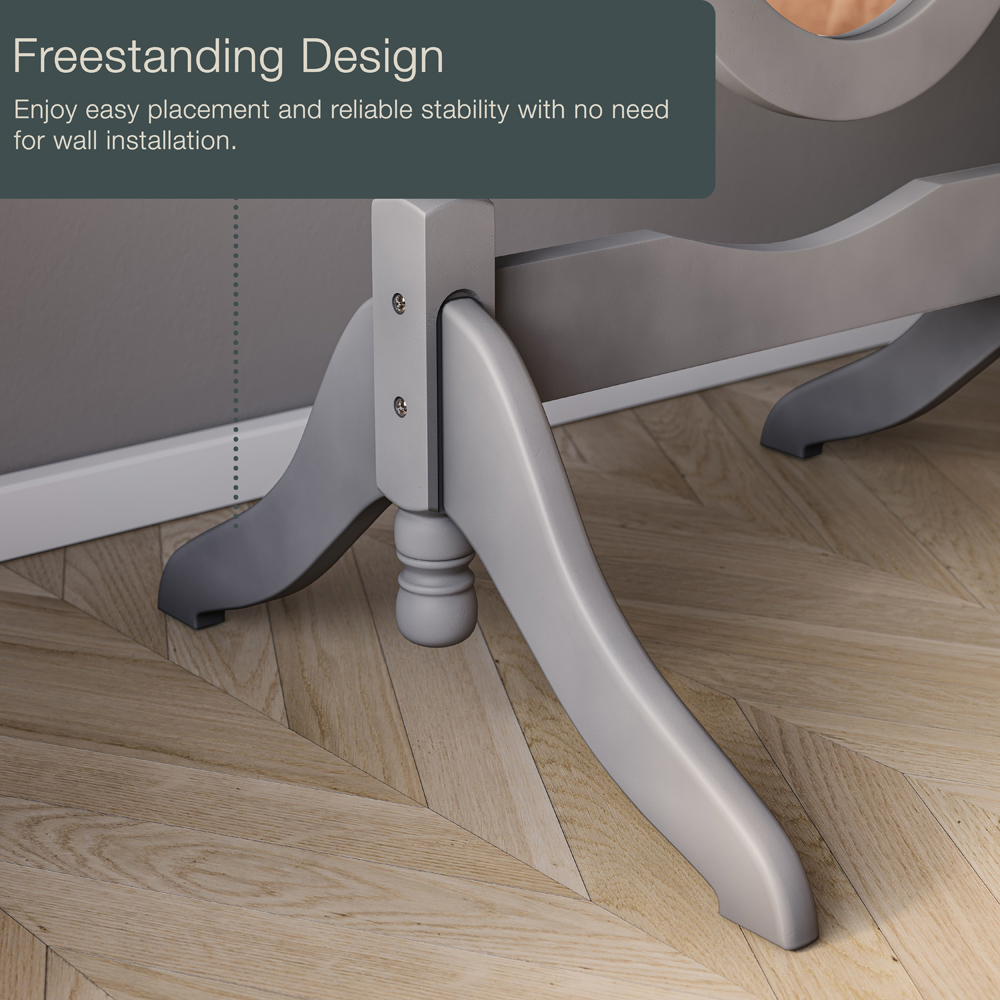 Vida Designs Nishano Grey Oval Cheval Mirror Image 6